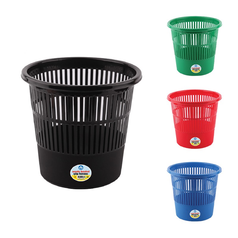 Cos gunoi cu perforatii, 11 L, 27 x 29 cm, plastic, diverse culori - imagine 3